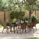 Ensemble de salle à manger de jardin 7 pièces vidaXL Marron Textilène et Acier