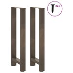 vidaXL Pieds de table de bar en acier naturel 2 pièces 50 x (100-101) cm Acier