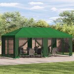 vidaXL Gazebo avec murs latéraux 6 x 3 m Vert Polyester et Acier 190