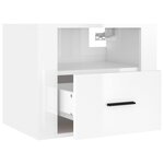 vidaXL Tables de chevet murales 2 Pièces Blanc brillant 50x36x40 cm
