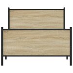 vidaXL Cadre de lit en métal sans matelas chêne sonoma 100x190 cm