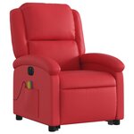 vidaXL Fauteuil inclinable de massage électrique rouge similicuir