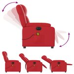 vidaXL Fauteuil de massage inclinable électrique rouge similicuir