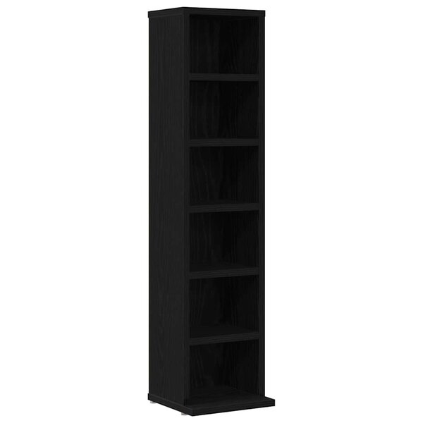 vidaXL Armoire à CD chêne noir 21x20x88 cm bois d'ingénierie