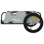 vidaXL Remorque de vélo gris tissu oxford et fer