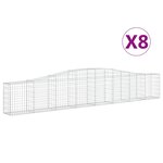 vidaXL Paniers à gabions arqués 8 Pièces 400x30x60/80 cm Fer galvanisé
