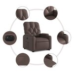 vidaXL Fauteuil inclinable électrique marron similicuir
