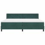 vidaXL Lit à ressorts avec matelas Vert foncé 200 x 200 cm Polyester