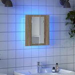 vidaXL Armoire à miroir LED de bain Chêne sonoma 40x12x45 cm Acrylique