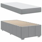 vidaXL Cadre de lit avec matelas Gris clair 120 x 190 cm tissu