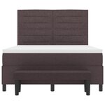 vidaXL Lit à ressort avec matelas & banc brun foncé 140x200 cm tissu