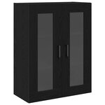 vidaXL Meuble de cabinet mural avec portes en verre chêne noir 69 5x34x90 cm