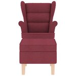 vidaXL Chaise à bascule avec repose-pied Rouge bordeaux Tissu