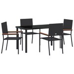 vidaXL Ensemble de salle à manger de jardin 5 pièces en poly rattan noir