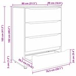 vidaXL Armoires de rangement 2 Pièces Bois Ancien 80 x 48 x 105 cm