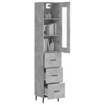vidaXL Buffet haut Gris béton 34 5x34x180 cm Bois d'ingénierie