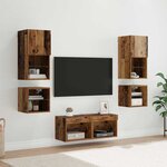 vidaXL Meubles TV muraux 8 Pièces Bois ancien Bois d'ingénierie