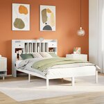 vidaXL Lit bibliothèque sans matelas blanc 160x200 cm bois pin massif
