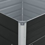 vidaXL Jardinière 100 x 100 x 45 cm Acier galvanisé Anthracite