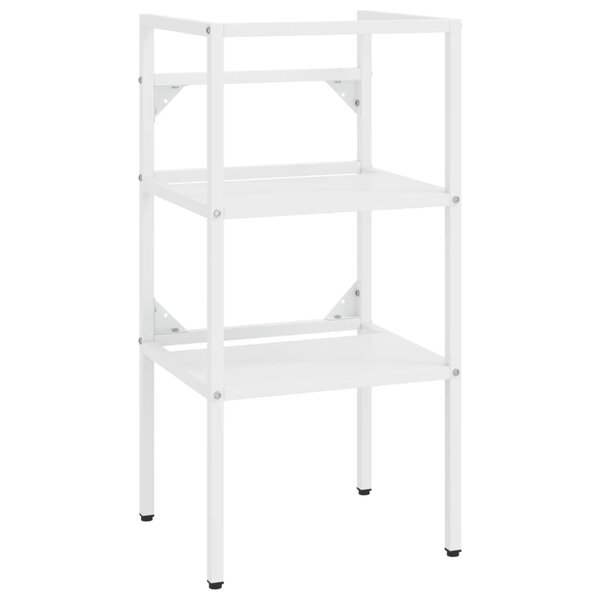 vidaXL Cadre de lavabo de salle de bain Blanc 40x38x83 cm Fer