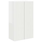 vidaXL Meuble TV mural Montage mural Blanc brillant 59 5 x 31 x 100 cm