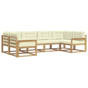 vidaXL Ensemble de canapés d'extérieur 6 pc Blanc et crème