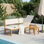 vidaXL Transat Bois d'acacia massif Huile Naturelle
