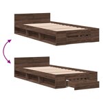 vidaXL Cadre de lit avec tiroir sans matelas chêne marron 90x200 cm