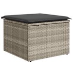 vidaXL Salon de jardin 8 Pièces avec coussins gris clair résine tressée