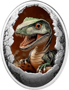 Pièce de monnaie en Argent g 16.81 Millésime 2025 Dinosauria TYRANNOSAURUS REX
