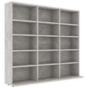 vidaXL Armoire à CD Gris béton 102x23x89 5 cm Bois d’ingénierie