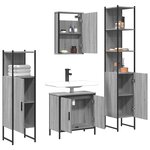 vidaXL Ensemble de meubles de salle de bain 4 Pièces Sonoma gris