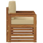vidaXL Canapé d’extérieur Bois d'acacia massif et polyester Naturel