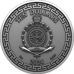 Pièce de monnaie en Argent 10 Dollars g 155.5 (5 oz) Millésime 2024 Chinese Dragon Art CHINESE DRAGON ART