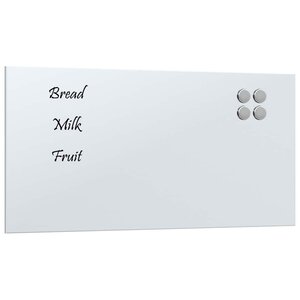 vidaXL Tableau noir magnétique mural Blanc 60x30 cm Verre trempé