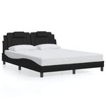vidaXL Cadre de lit Viana avec LED sans matelas noir 160x200 cm