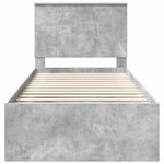 vidaXL Cadre de lit Gris Béton 90 x 190 cm Bois de pin massif