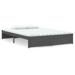 vidaXL Cadre de lit Gris Bois massif 140x190 cm