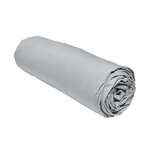 Drap housse - 140 x 200+30 cm - 100  Percale de coton uni - Acier