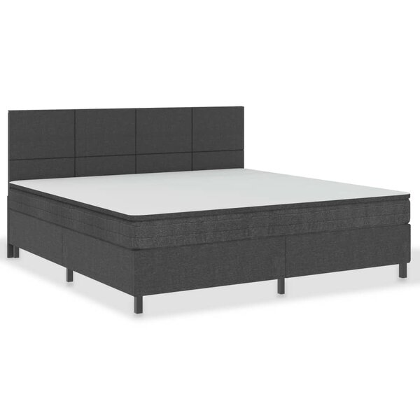 vidaXL Sommier à lattes de lit Gris foncé Tissu 200x200 cm