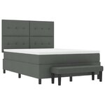 vidaXL Lit à ressorts avec matelas Gris foncé 160 x 200 cm tissu