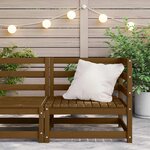 vidaXL Canapé d'angle de jardin marron miel bois de pin solide
