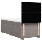 vidaXL Sommier à lattes de lit avec matelas Taupe 90x200 cm Tissu