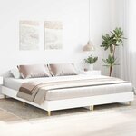 vidaXL Cadre de lit sans matelas blanc 200x200 cm bois d'ingénierie