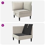 vidaXL Canapé d'angle avec rangement Avoine Velours