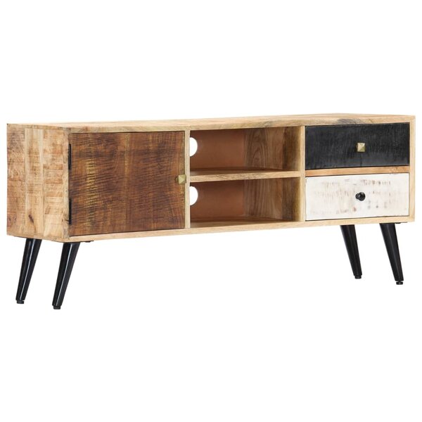 vidaXL Meuble TV 115x30x47 cm Bois massif de manguier