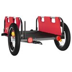 vidaXL Remorque de vélo rouge tissu oxford et fer