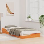 vidaXL Cadre de lit surélevé Marron cire 80 x 220 cm