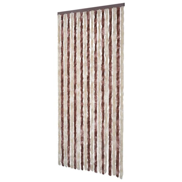 vidaXL Rideau anti-mouches beige et marron clair 100x200 cm chenille