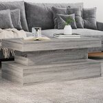 vidaXL Table basse avec lumières LED gris sonoma 90x50x40 cm